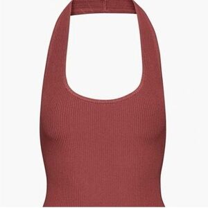 BNWOT BABATON SCULPT KNIT HALTER SIZE S (SUN DRIED RED)